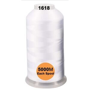 Embroidery Machine Thread Huge Spool 5000M for Embroidery Machines - White 1618